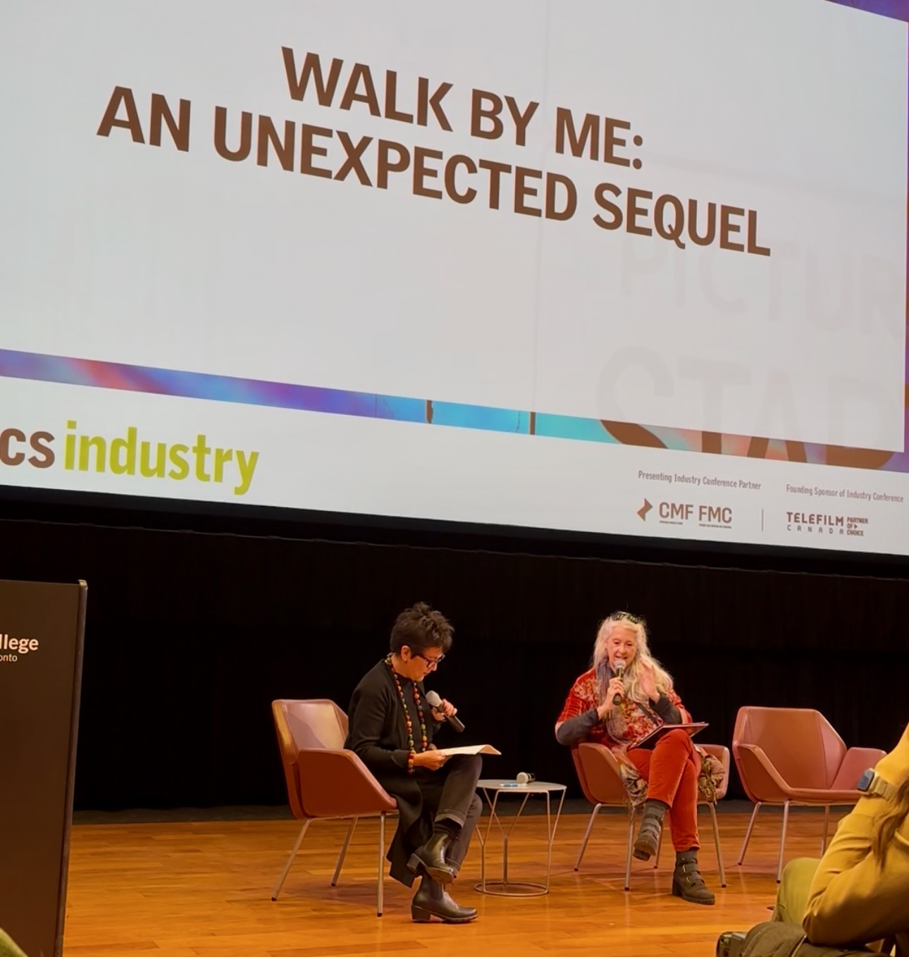 Lisa & Lucila presenting Walk by Me at Hot Docs